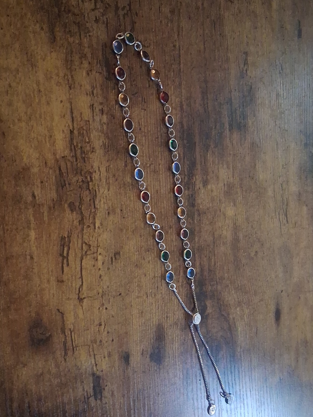 Air And Anchir Multicolor Gem-Link Adjustable Necklace